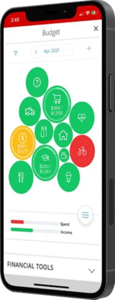 Screenshot of CFSB's digital banking app on a cell phone